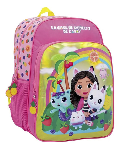 Mochila Escolar Infantil Espalda Gabby Dollhouse 12' Rainbow