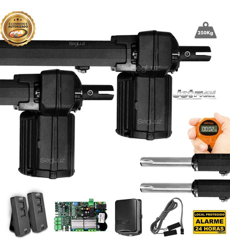 Kit Motor Ppa Pivotante 1/3hp Jet Flex Dupla Portão 350kg