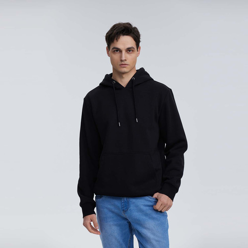 Polerón Hombre Hoodie Básico Negro Fashion's Park