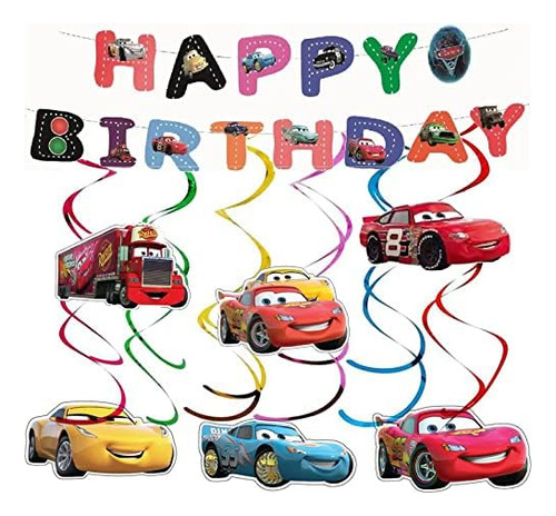 Pancarta De Coches De Cumpleaños Y Coches De Carreras, Remol