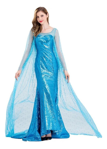 Vestido De Princesa Frozen Elsa Para Mujer, Disfraz De Elsa