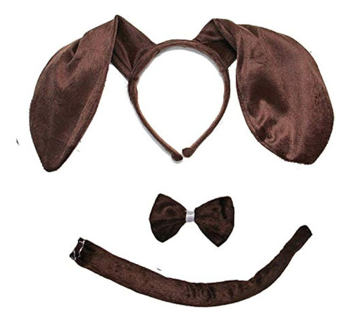 Kirei Sui Kids Dachshund Brown Dog Headband Bowtie Tail Traj