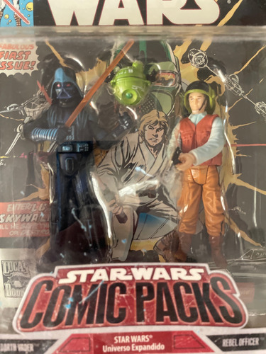 Comic Style Darth Vader Y Rebel Officer Star Wars Pack 2006 (Usado)