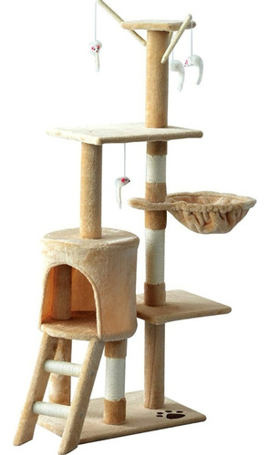 Árbol Rascador Sisal Cama Cuna Felpa 5 Niveles Juguetes 040b