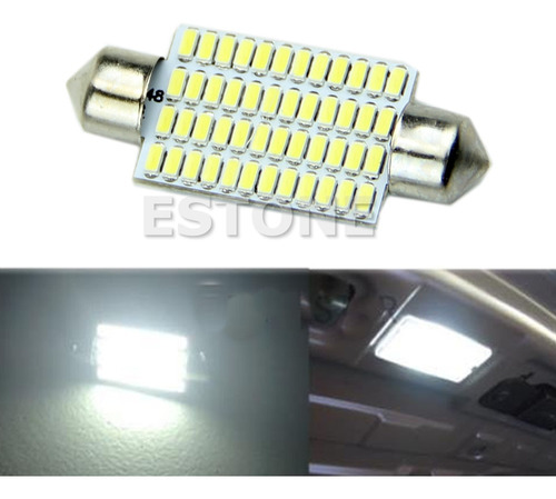 Nuevo 42mm 48 Led 3014 Smd Blanco Coche Luz Interior Festoon