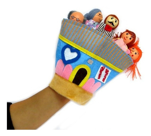 Imagen 5 de 10 de Titeres De Mano Manopla Tela Y Madera Didacticos Dramatizaci