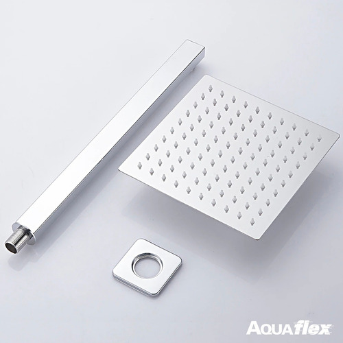 Imagen 6 de 10 de Flor Ducha Metalica Cuadrada 20cm Brazo 40cm 7091c Aquaflex