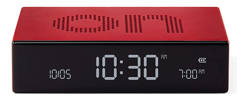 Reloj Despertador Lcd Reversible Recargable Premium Rojo