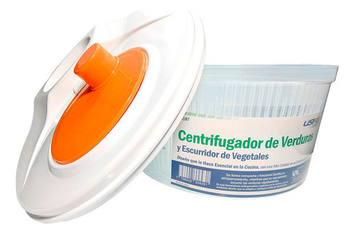 Escurridor Centrifugador Secador De Verduras Lisfar Blanco