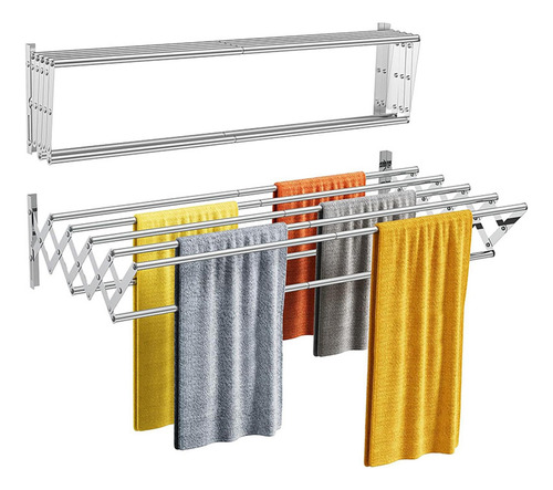 Tendedero De Ropa, Perchero Plegable, 7 Varillas De 80cm