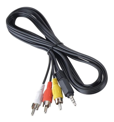 Cable Audio Y Video Adaptador Av 3 En 1 3.5mm A Rca 1 Mtr