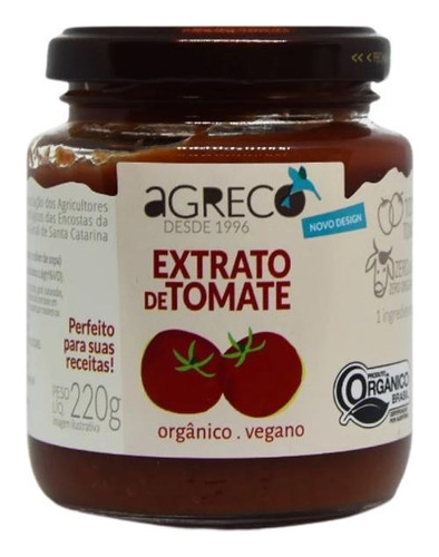 Kit 2x: Extrato De Tomate Orgânico Agreco 220g