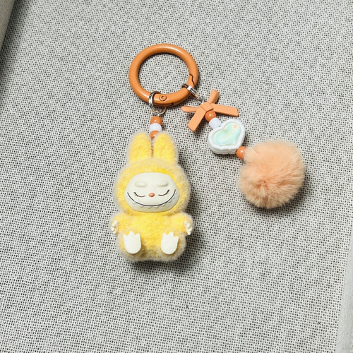 Mini Labubu Keychain Cartoon Creative Collection Plush Doll