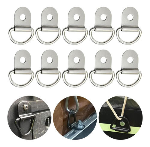 2 X 10x D Tie Down Anchors Argenta 6.5mm 36x20mm Argenta