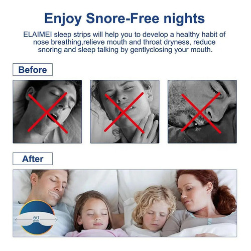 Cinta Adhesiva Antironquidos Para Dormir, Boca, Boca, 90 Tir