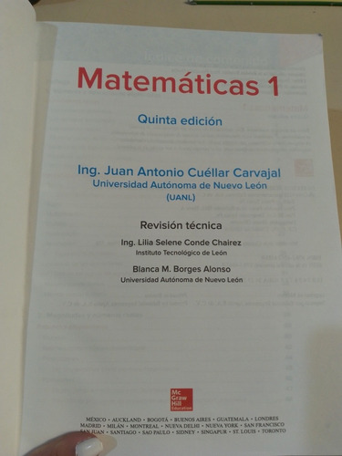 Matemáticas1 - Juan Antonio Cuéllar Carvajal (Usado)