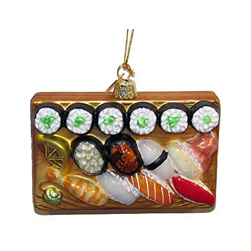 Noble Gems Sushi Platter Glass Christmas Tree Ornament ...