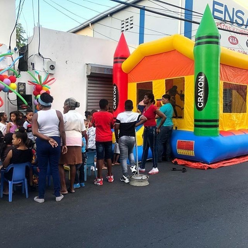 Colchon Inflable Tipo Castillo Con Tobogan 3x5