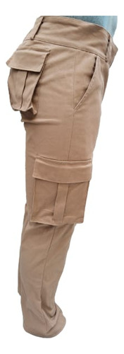 Pantalón Cargo Recto Caballero Bolsas Laterales , Traseras
