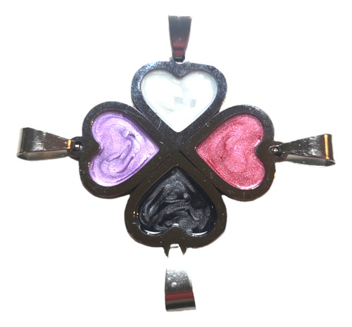 Dije Compartir 4 Corazones Chicos Multicolor  C/ 4 Llaveros