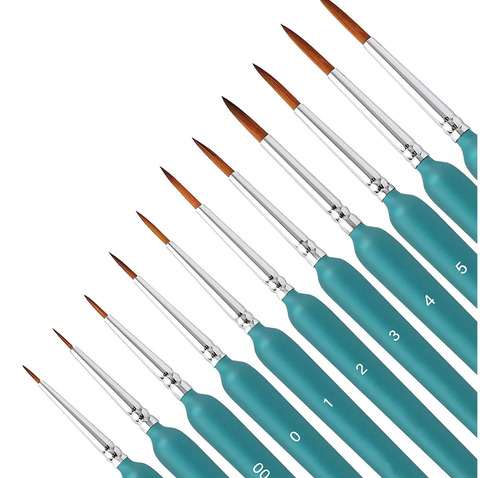 Pincel Para Pintura Pelo Natural De Doninha Conjunto 10 Pçs Cerdas Bordô