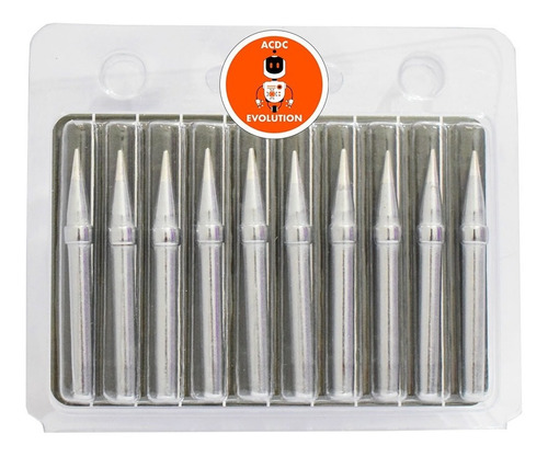 Puntas Para Cautín En Acero Estañado Techman Blister X 10pcs