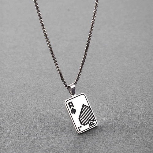 Collar Con Colgante De Póker Lucky Ace Of Spades P5