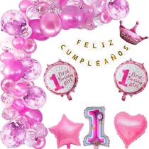 Comprar Combo Cumple 1 Año Primer Añito  Arco Globos\u002Fnumero\u002Fbanderin