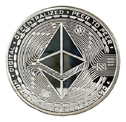Ethereum Criptomoneda Oro Plata Ether Eth Moneda Fantasia