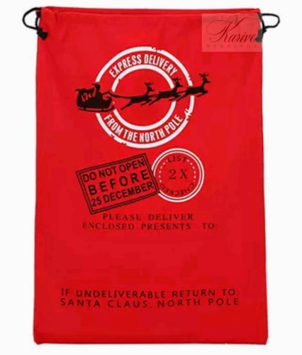 Imagen 3 de 9 de Costal Navideño Santa Claus 50cm*70cm Bolsa Regalo Navidad