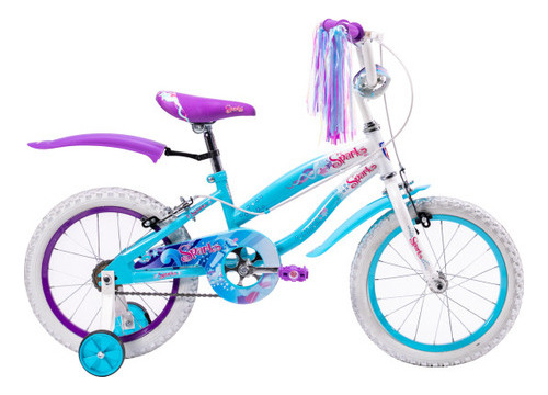 Bicicleta Para Niñas R16 Llantas Aire Y Entrenamiento Spark Color Azul
