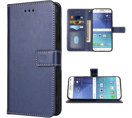Funda Para Samsung Galaxy J5 2015, Azul/billetera/cuero