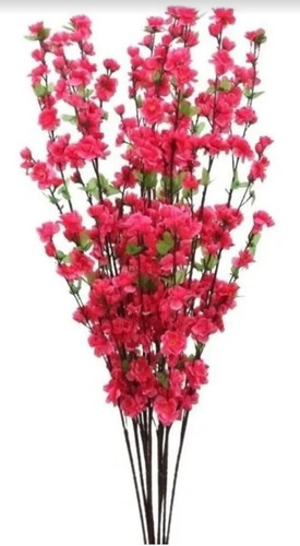 10 Galhos Flor Cerejeira Rosa Pink Artificial 1,20m Planta | Frete grátis