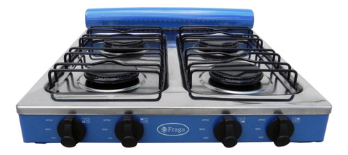 Fraga P705 4 Quemadores Cubierta Inoxidable Elegante Calidad Azul
