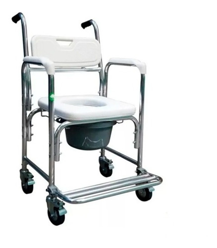 Silla Comodo Ducha 19  Alumino Con Ruedas 4*1 Mi