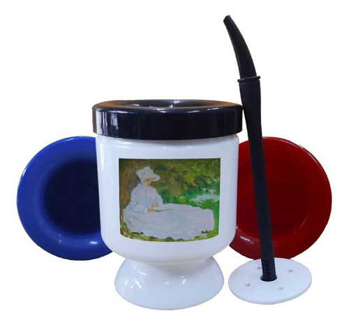 Mate Plastico Monet Pintura Relismo Hermoso Color M3