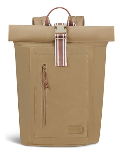 Mochila Lipault City Plume Rolltop Bp Hour Sandstone Color Beige