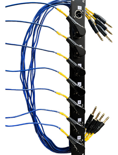 Kit Régua Xlr 8 Entradas + Kit 8 Vias Para Mesa Ui24 Com Y