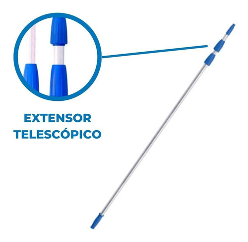Conjunto Maxi Rodo 34cm Piso Vidro Extensor 4,5m E Adaptador