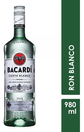 Ron Bacardí Carta Blanca 980ml (12 Pack)