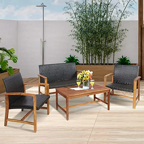 Conjunto De Muebles De Patio Compatible Con Terraza Con Mesa