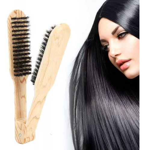 Cepillo De Madera Para Planchado De Pelo Caoba Makeup