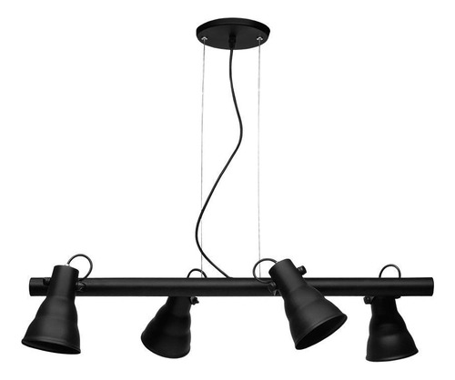 Lustre Pendente Taschibra Chicago Preto Para 4 Lâmpadas E27