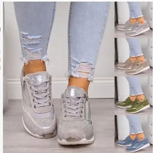Zapatillas Informales Con Cordones Para Mujer, Zapatos Planos, Beige Y Blanco