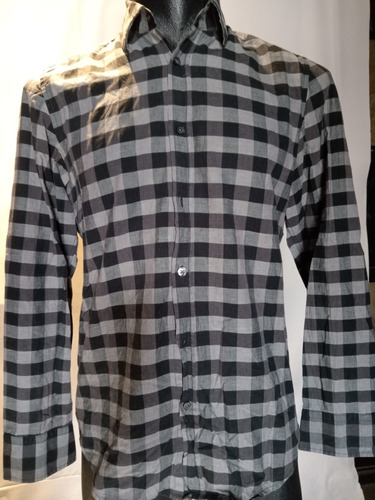 Camisa Hugo Dos Chica A Cuadros Negro Y Gris