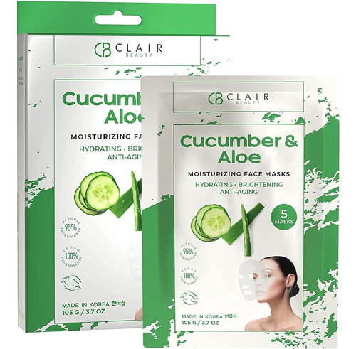 Clear Beauty Cucumber And Aloe Sheet Face Mask - Alivia La P Klar & Co Klar & Co