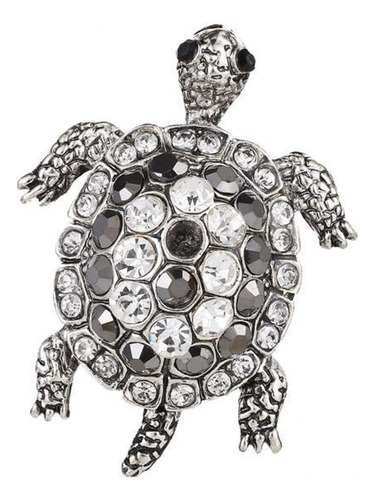 Insignia De Tortuga Con Diamantes De Imitación 4,4x3,3 Cm