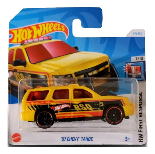 07 Chevy Tahoe Amarillo Hot Wheels C24 Tarjeta Corta