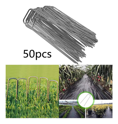 50 Grapas De Acero Para Jardín, Grapas Para 2,5x4x200mm