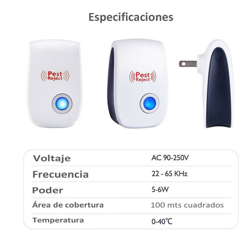 Repelente Pestes Plagas Sonoro Ultrasonico Pest Reject Sonic